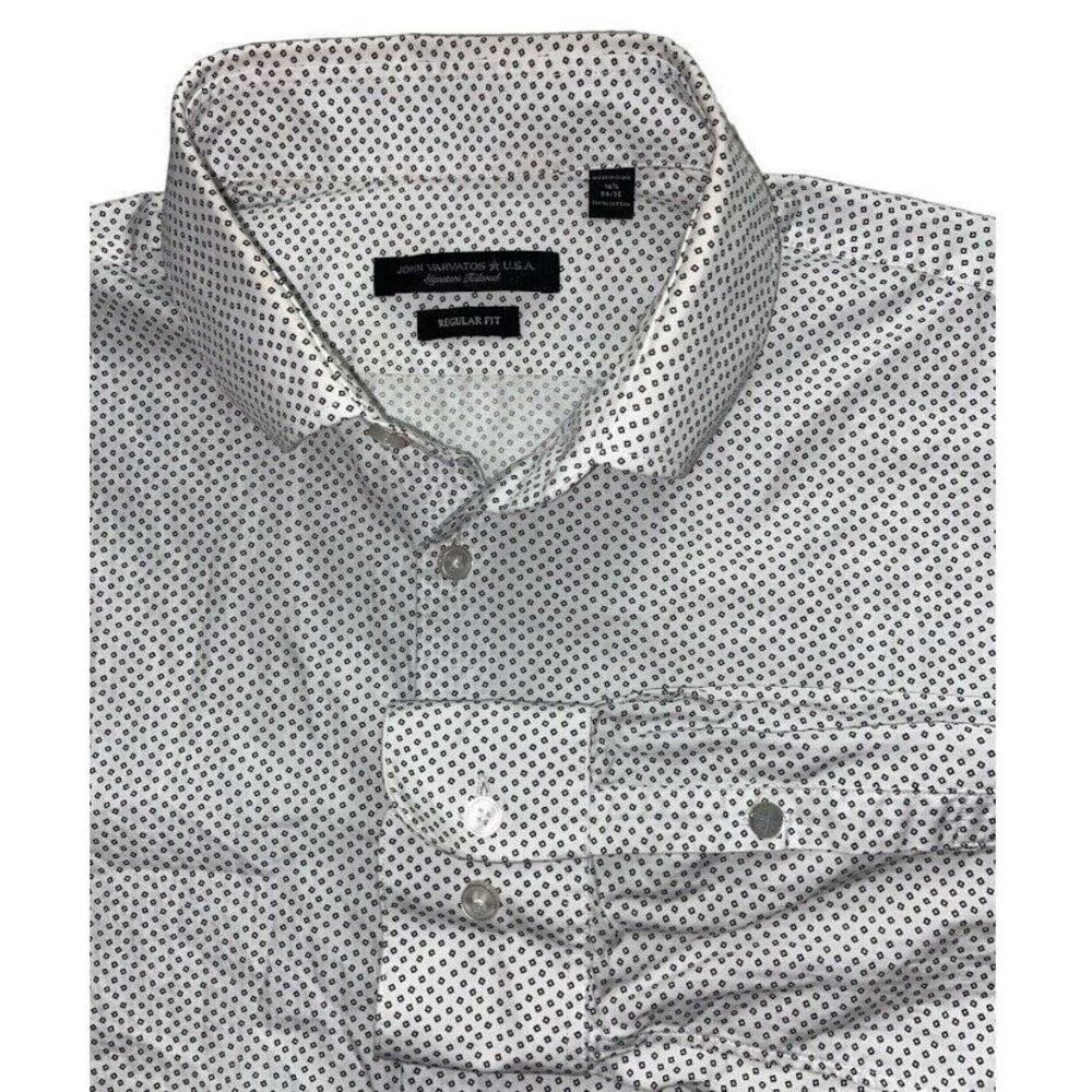 Geoffrey Beene White Patterned Men's Shirt